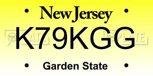 K79KGG New Jersey License Plate