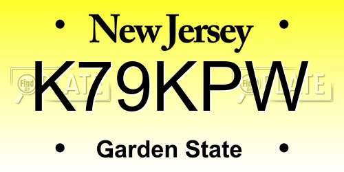 K79KPW New Jersey License Plate