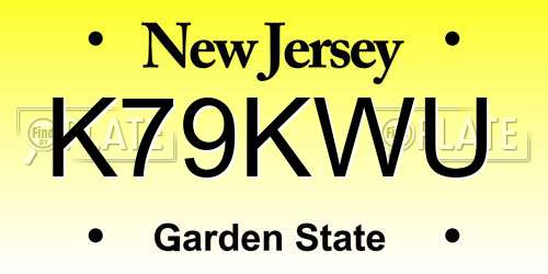 K79KWU New Jersey License Plate