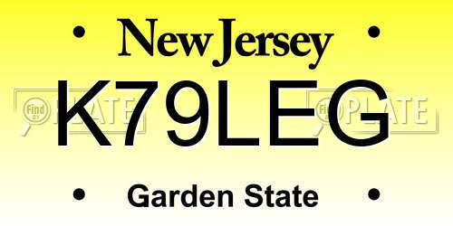 K79LEG New Jersey License Plate