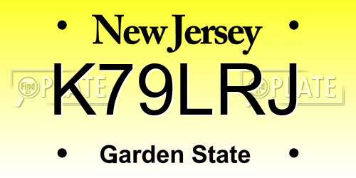 K79LRJ New Jersey License Plate