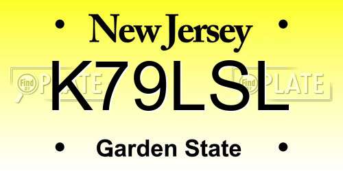 K79LSL New Jersey License Plate