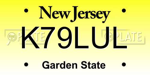 K79LUL New Jersey License Plate