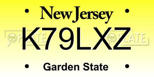 K79LXZ New Jersey License Plate