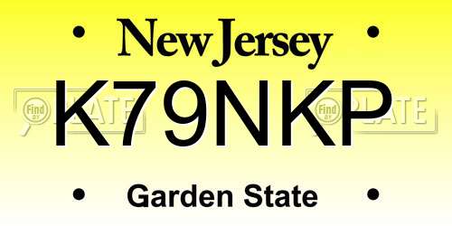 K79NKP New Jersey License Plate