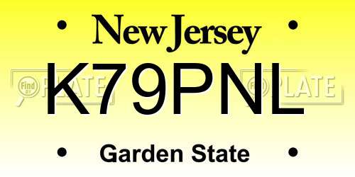 K79PNL New Jersey License Plate
