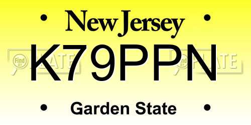 K79PPN New Jersey License Plate