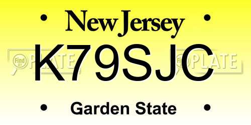 K79SJC New Jersey License Plate
