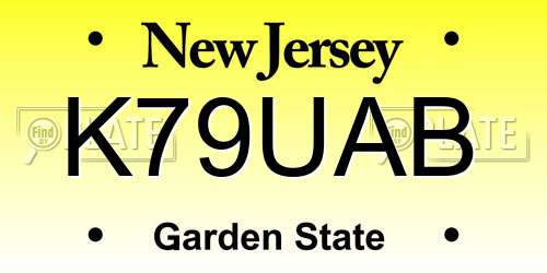 K79UAB New Jersey License Plate