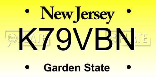 K79VBN New Jersey License Plate