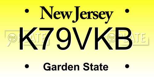 K79VKB New Jersey License Plate
