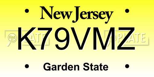 K79VMZ New Jersey License Plate