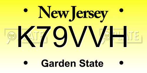 K79VVH New Jersey License Plate