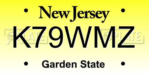 K79WMZ New Jersey License Plate