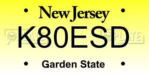 K80ESD New Jersey License Plate