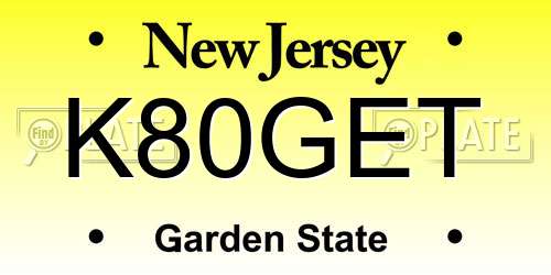 K80GET New Jersey License Plate