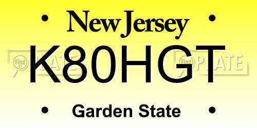 K80HGT New Jersey License Plate