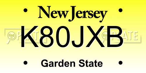K80JXB New Jersey License Plate