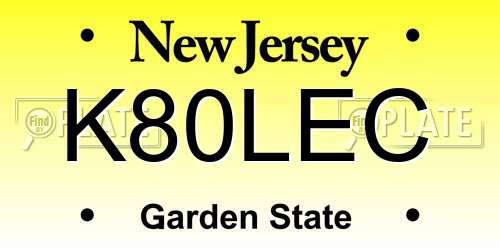 K80LEC New Jersey License Plate