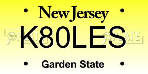 K80LES New Jersey License Plate
