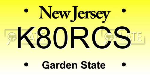 K80RCS New Jersey License Plate