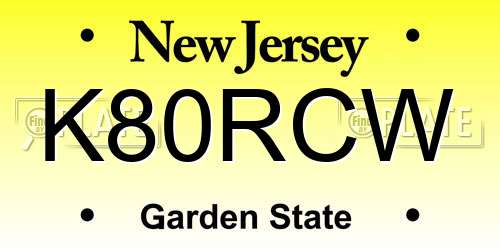 K80RCW New Jersey License Plate
