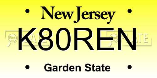 K80REN New Jersey License Plate