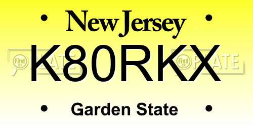 K80RKX New Jersey License Plate