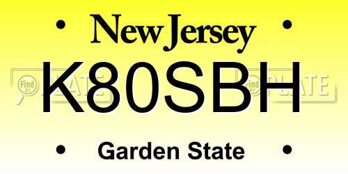 K80SBH New Jersey License Plate