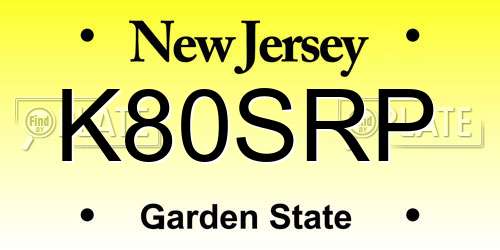 K80SRP New Jersey License Plate