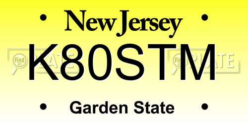 K80STM New Jersey License Plate