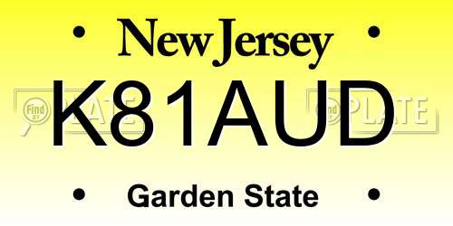 K81AUD New Jersey License Plate