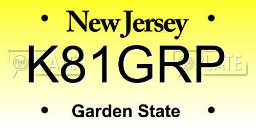 K81GRP New Jersey License Plate