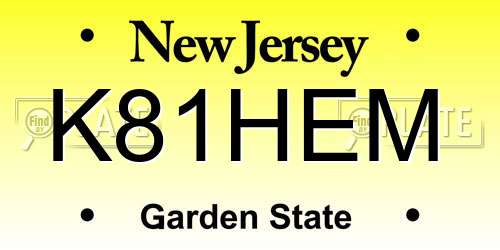 K81HEM New Jersey License Plate