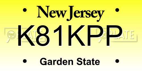 K81KPP New Jersey License Plate