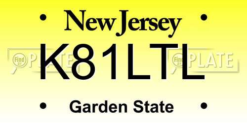 K81LTL New Jersey License Plate