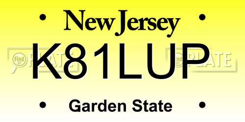 K81LUP New Jersey License Plate