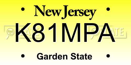 K81MPA New Jersey License Plate