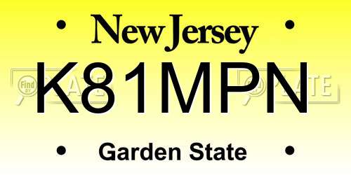 K81MPN New Jersey License Plate