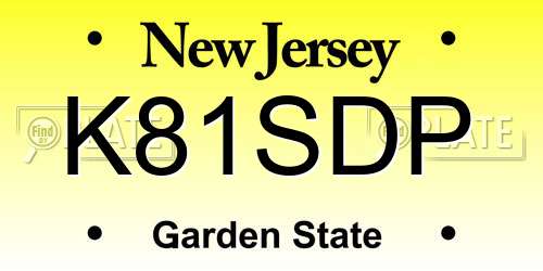 K81SDP New Jersey License Plate