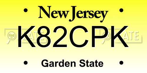 K82CPK New Jersey License Plate