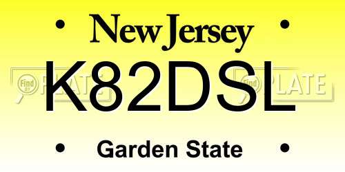 K82DSL New Jersey License Plate
