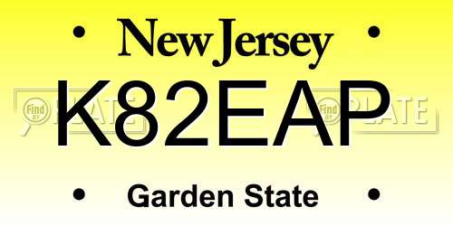 K82EAP New Jersey License Plate