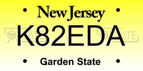 K82EDA New Jersey License Plate