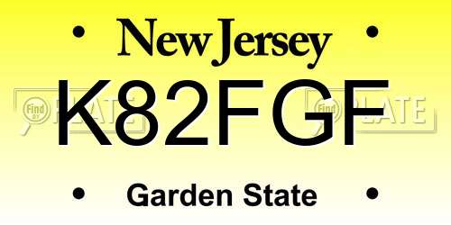 K82FGF New Jersey License Plate