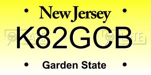 K82GCB New Jersey License Plate