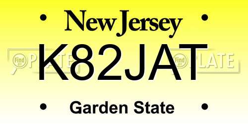 K82JAT New Jersey License Plate