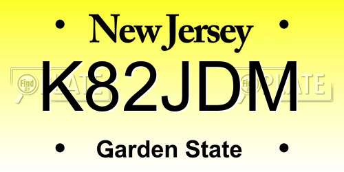 K82JDM New Jersey License Plate