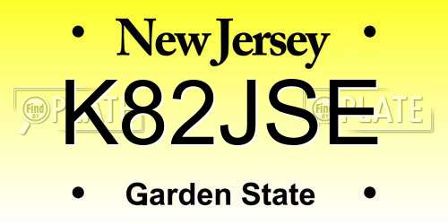 K82JSE New Jersey License Plate