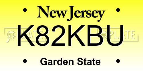 K82KBU New Jersey License Plate